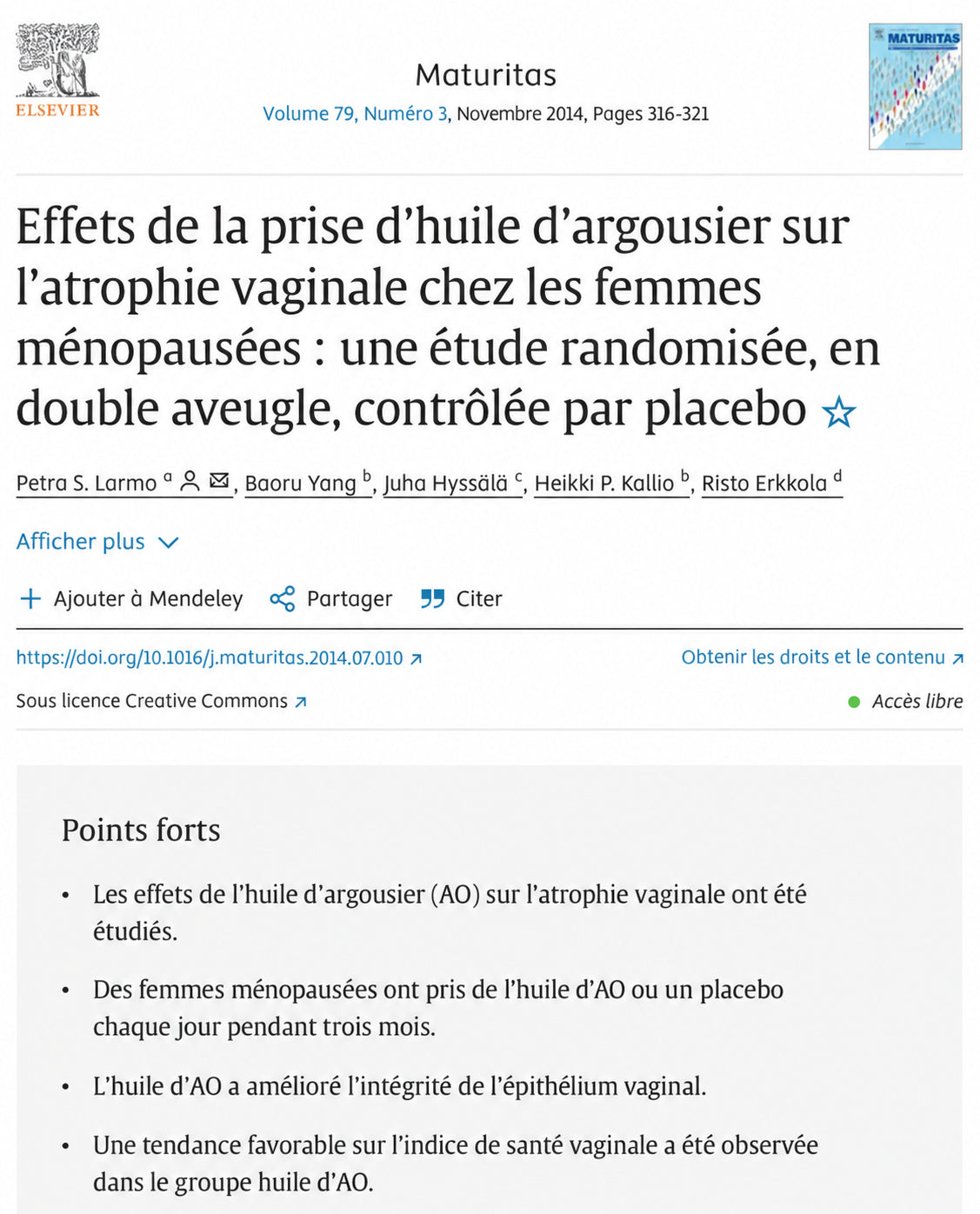 Étude clinique argousier