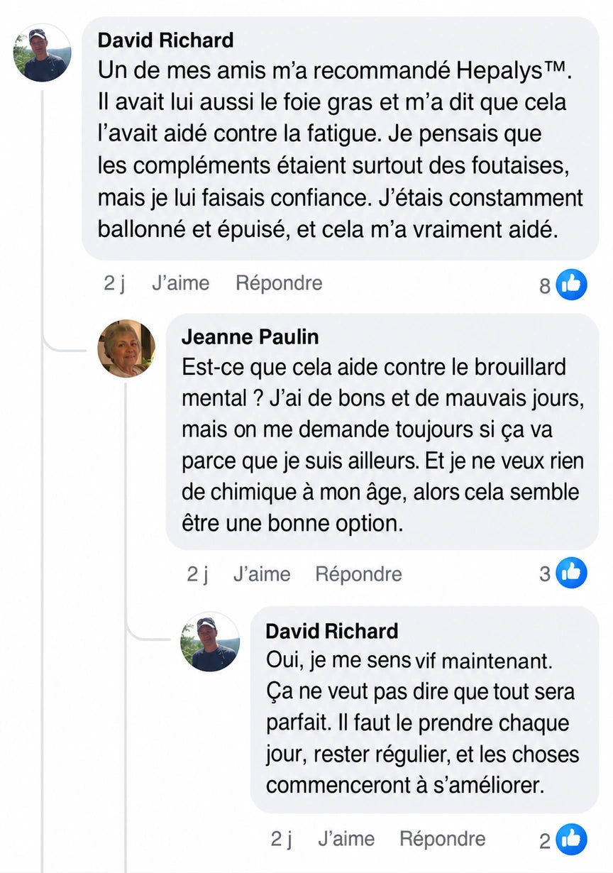 Commentaire client sur le soutien hépatique avec Hepalys ™